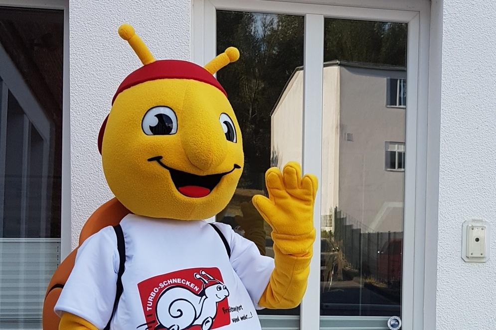Das Turboschnecken Maskottchen
